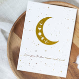 moon message card - love you to the moon and back