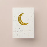 moon message card - love you to the moon and back