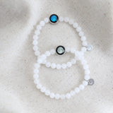 stretch moonstone bead bracelet, celestial light bracelet