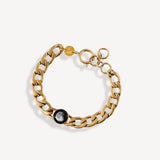 lunar curb link bracelet in gold, full bracelet view