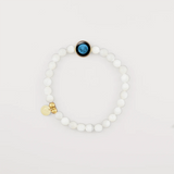 new moon white shell beaded bracelet