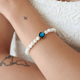 new moon white shell beaded bracelet