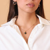 new moon sky light necklace in gold
