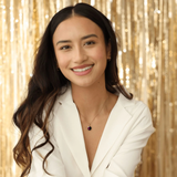 pink moon sky light necklace in rose gold