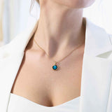 new moon sky light necklace in gold