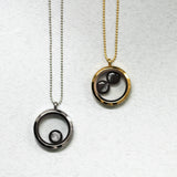 one moon locket in stainless steel