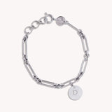 solar link bracelet in stainless steel, full bracelet view