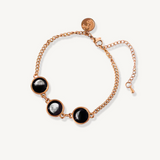 triple moon pallene bracelet in rose gold, full bracelet view
