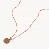 sun drop engravable necklace in rose gold