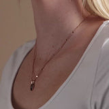 sun drop engravable necklace in rose gold