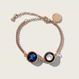 moon and stars pallene bracelet in rose gold, full bracelet view